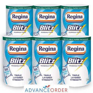 Regina Blitz 3ply All Purpose Kitchen Towels-1x6