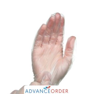 JJ Disposable Clear Vinyl Gloves Large 1x100