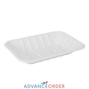 JJ Small White Bagasse Tray 170x115x25mm 1x500