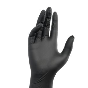 JJ Disposable Black Vinyl Gloves Medium 1x100