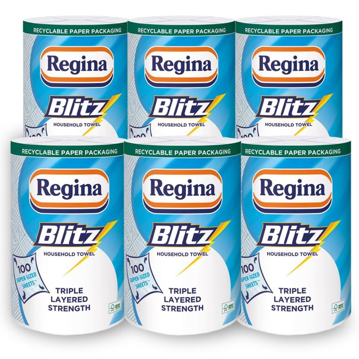 Regina Blitz 3ply All Purpose Kitchen Towels-1x6