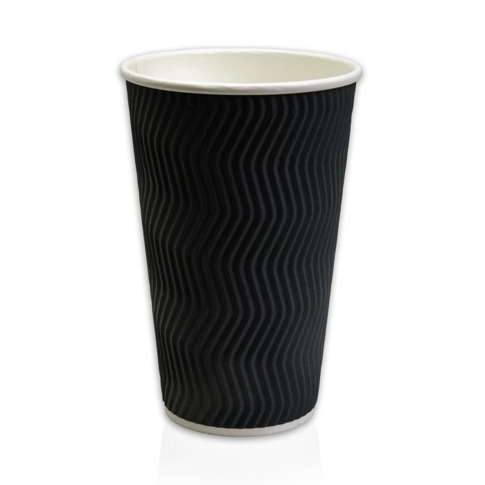 16oz Black Ripple Wall Paper Hot Cup (CUP158/CUP265) 1x250