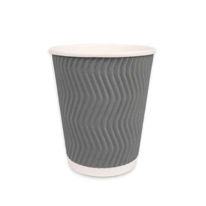 8oz Grey Ripple Wall Paper Hot Cup (CUP156/CUP264) 1x250