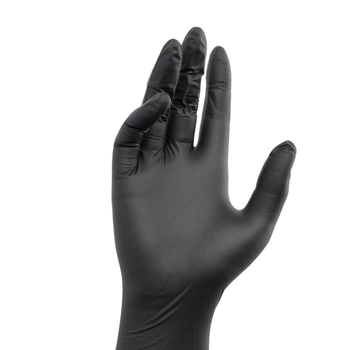 JJ Disposable Black Vinyl Gloves Large 1x100