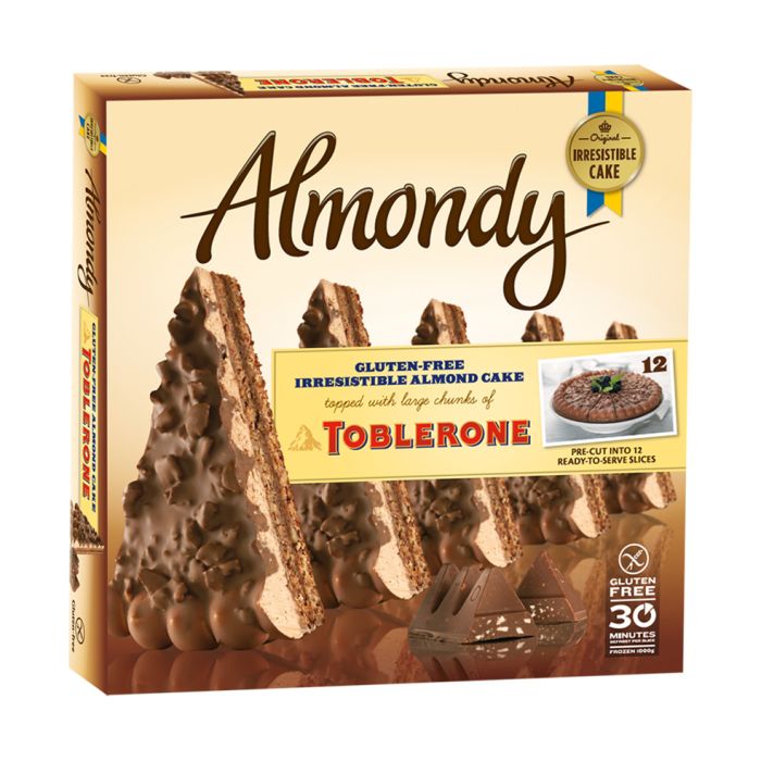 Almondy Toblerone Gluten Free Cake (Pre-Sliced) 1x12ptn